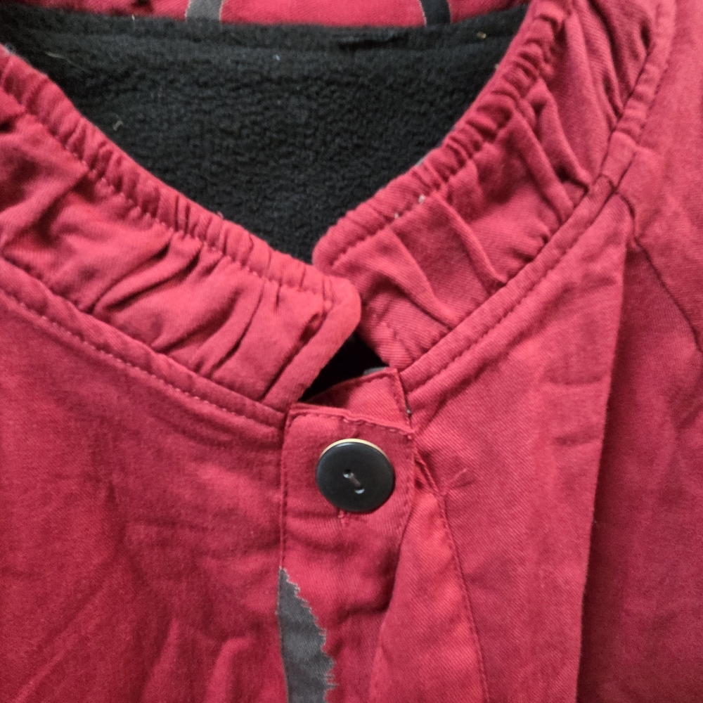 MONA LISA Red and Black Pea Coat - Picture 2 of 6